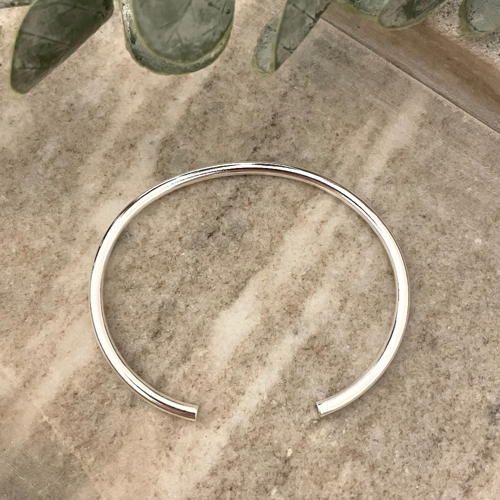 925 Sterling Silver Cuff Bracelet Silver Bangle Bracelet Modern Bracelet - Picture 2 of 3